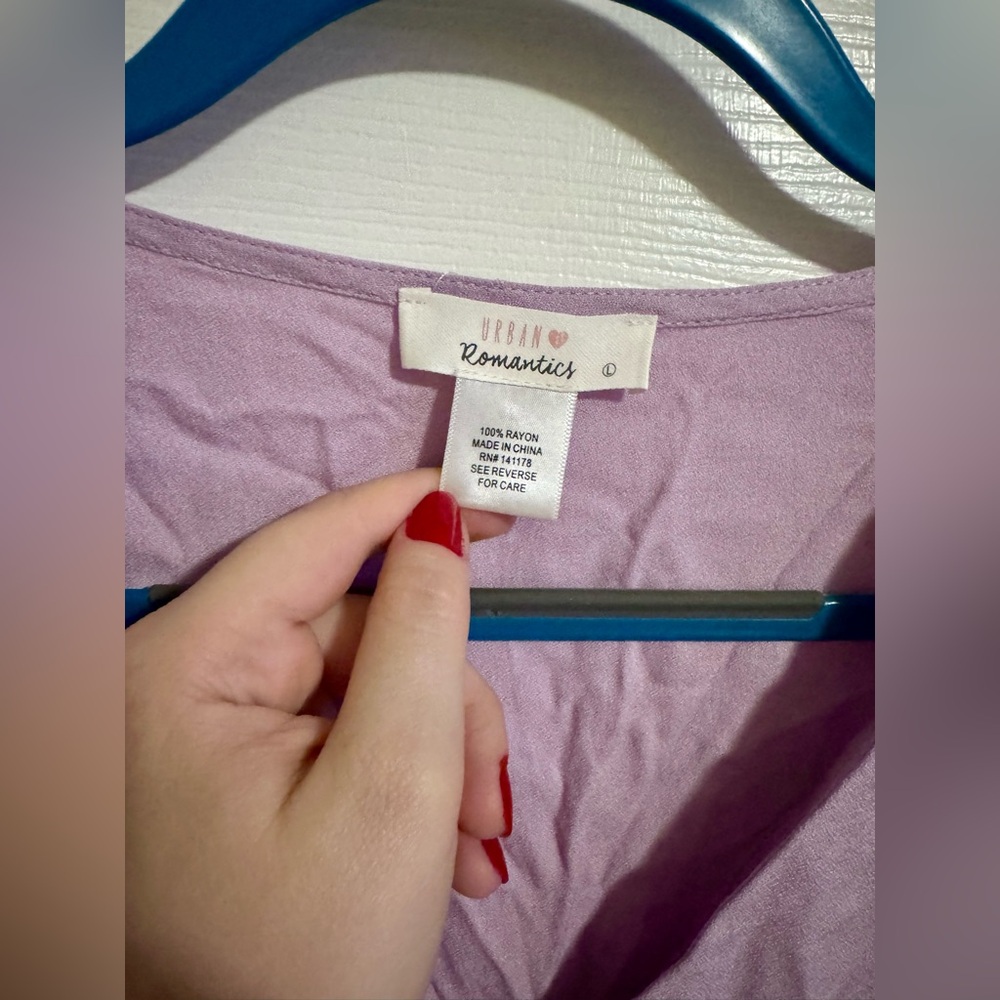 Lavender Button-Front Blouse Top - image 3